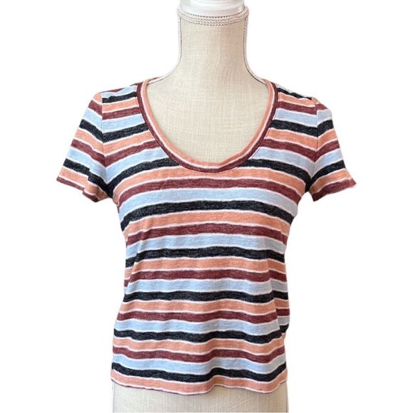 Madewell Texture Scoop Neck Colborne Stripe Tee - Picture 2 of 8